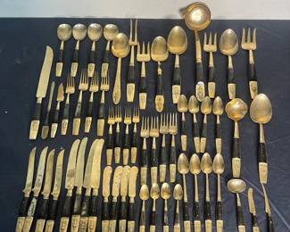 d Vintage S. Samran Thailand Co. Ltd. BlackHandled Flatware Serving Utensil Collection