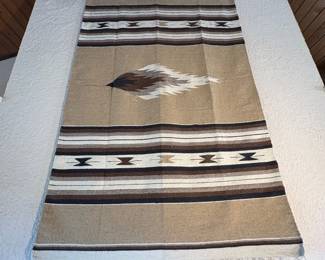 ar Large Southwestern Style Woven Wool Rug with Geometric Patterns