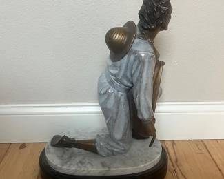 2 Austin Weishel Signed Juan Diego Bronze Sculpture on Marble Wood Base