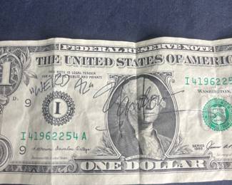 c Weird AL Signed U.S. One Dollar Bill