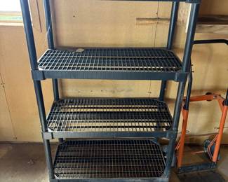 g HeavyDuty Black Plastic Utility Shelving Unit with Multiple Detachable Shelves