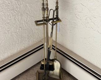 z Brass Finish Fireplace Tool Set with Stand