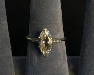 b MarquiseCut CZ Ring in 14K White Gold