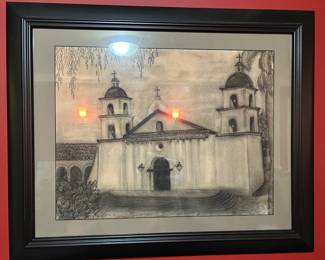 #072 Charcoal Old Mission founded in 1786 33x26 $125.00