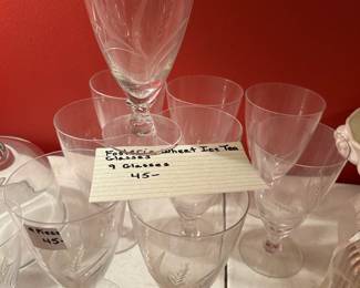 #098 Fostoria Wheat Ice Tea glasses 9 glasses $45.00