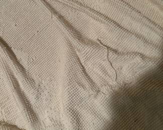 #129 Chenille Bed Spread Full Size (as is holes) $20.00