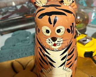 #091 Russian tiger nesting 5 dolls 6" $20.00