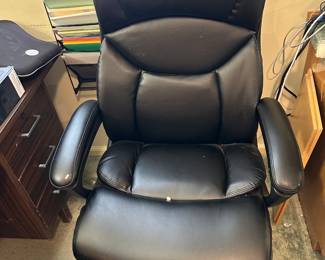 #058 Pleather office chair as-is finish $30.00