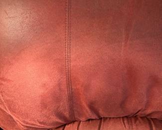 #039 Red pleather recliner as-is finish issues $50.00