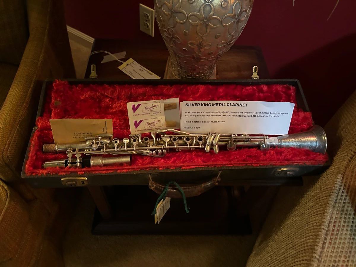 #031 Silver King Metal Clarinet WWII Commissioned for the US Government rare used only by military $500.00