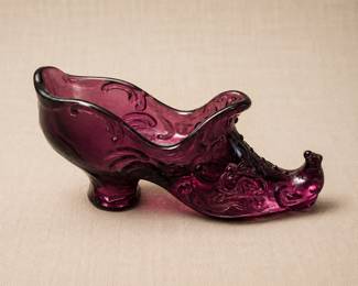 Vintage Mosier glass shoe. Glows 365.