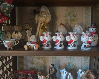 Vintage Santa Claus and nativity scenes