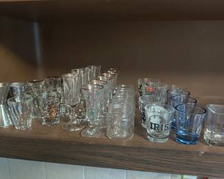 Vintage shot glasses and cordial glasses