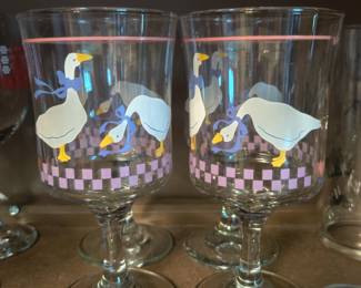 Libby country geese glasses (Grannycore) 1980s