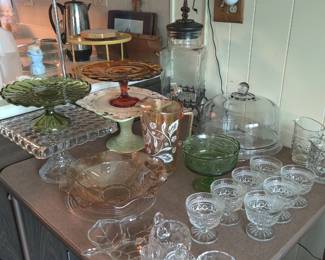 Vintage cake stands and vintage dessert glasses