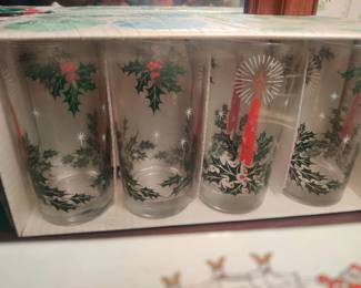 Christmas glasses made by Libby