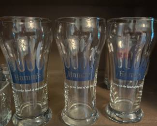 1960s Hamms beer "land of sky blue waters" sham glasses