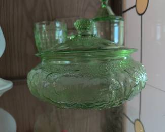 the Anchor Hocking Cameo Covered Jar 1920s-1930s