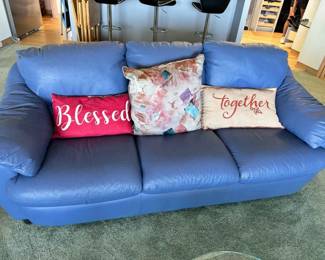 SM149Vintage Leather Blue Sofa