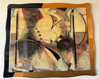 SM148VDaniel Kime Cosmic Green Large Framed Abstract Art Print