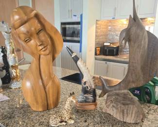 SM250Midcentury Carved Wood And Other Items