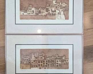 SM323Vintage signed and numbered cityscapes