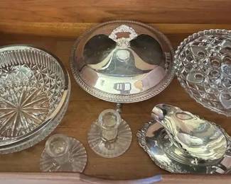 SM197Elegant Silver Plate Cut Glass