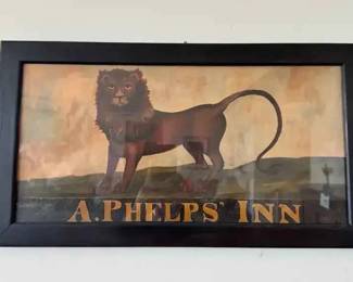 SM324Vintage Style A. Phelps Inn Red Lion Tavern Sign Print