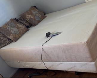 Full size bed frame with TempurPedic mattress
