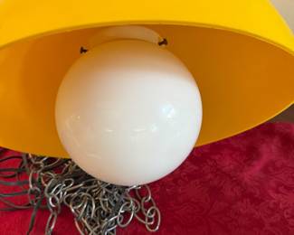Groovy 1970's Mod Look Yellow Dome Space Age Pendant
