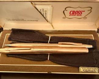 Vintage Cross Gold Tone- Pen and Pencil Set original Case