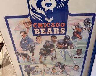 Chicago Bears Lithograph Commemorative Team History Framed