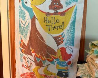 Vintage As Found Hello There Beach Towel