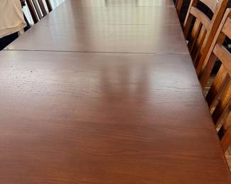 Dining Table. LONG. Has 3 Leaves.6 Chairs. For your next SuperBowl Event