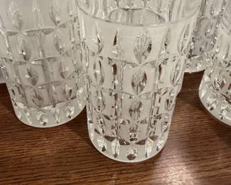 Mid Century Gorham Olive Cut Crystal High Ball Glasses