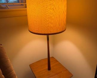 Mid Century Double Drop Leaf Table Lamp Original Shade