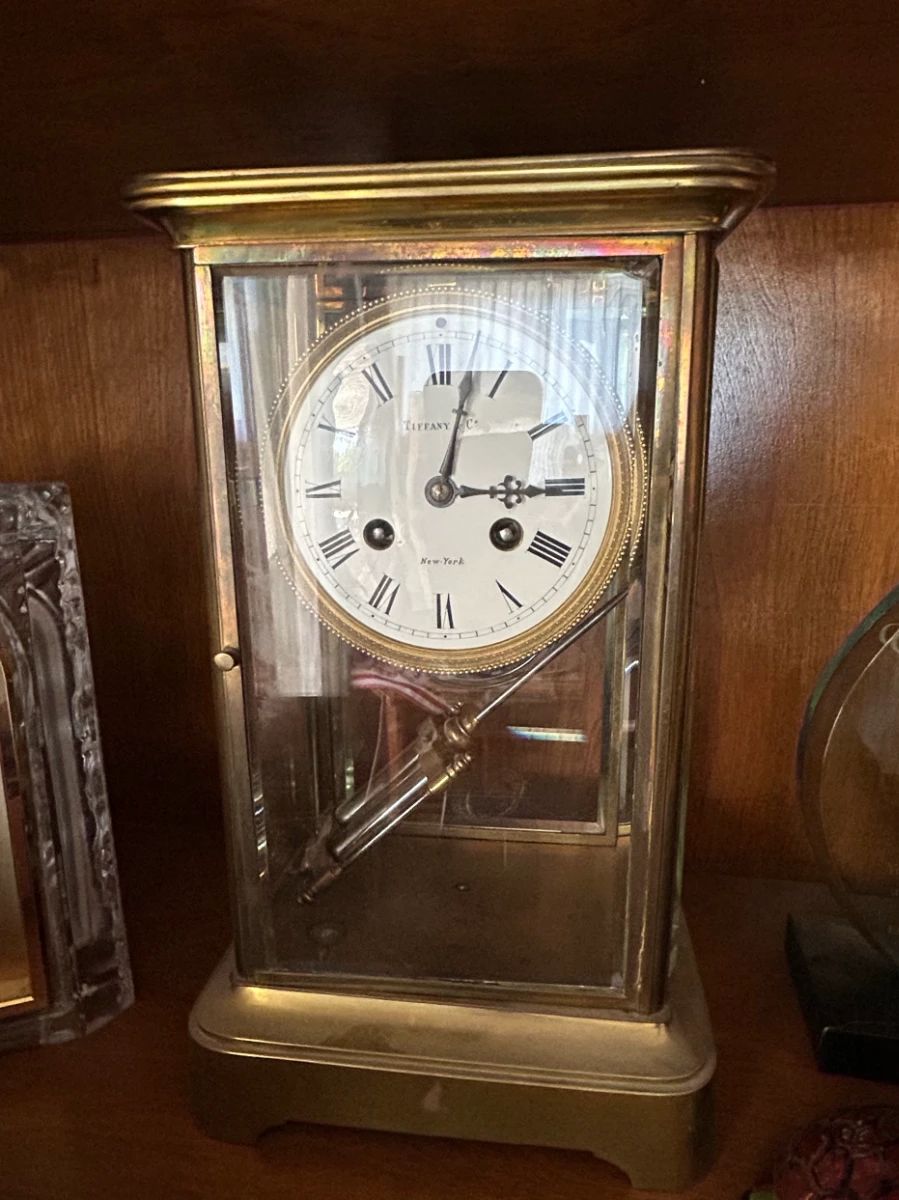 Tiffany Co. Retained French Crystal Regulator Clock