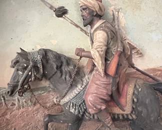 Johann Maresch Orientalist Horseman Plaster Relief Wall Plaque second image