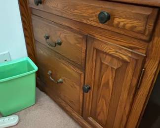 Vintage Oak Desk Hutch fourth image