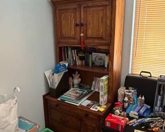 Vintage Oak Desk Hutch