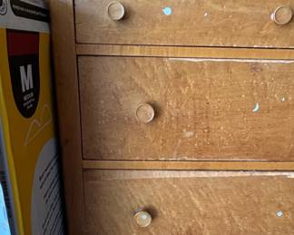 Vintage Birdseye Maple Dresser with Arched Mirror second image