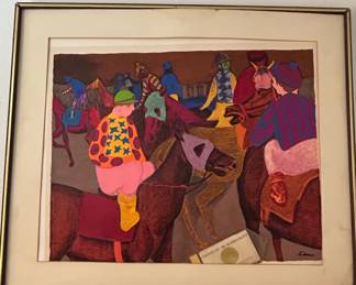 Gustav Likan Warming Up Lithograph