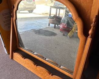 Vintage Birdseye Maple Dresser with Arched Mirror fourth image