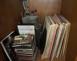 Assorted Music Media Collection CDs and Vinyl Records