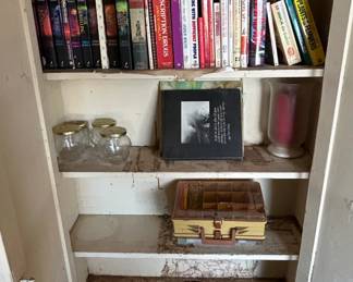 Assorted Household Estate Lot Books, Jars, and Tackle Box second image
