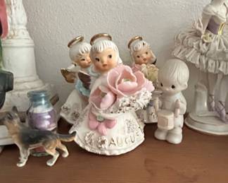 Vintage DresdenStyle Porcelain Figurines, German Beer Stein, and Hearst Castle Souvenirs second image