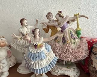 Vintage DresdenStyle Porcelain Figurines, German Beer Stein, and Hearst Castle Souvenirs third image