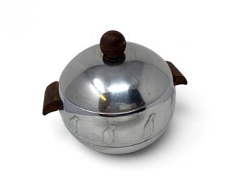 103 VintageWestBendPenguinIceBucketHotServerwWoodHandles