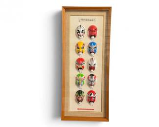 94 FramedChineseOperaFacialMakeupMaskDisplayw12MasksBox