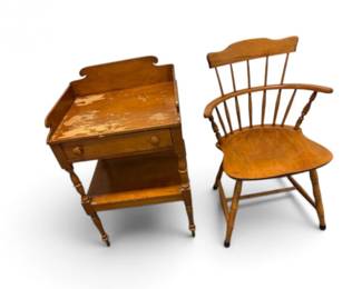 201 ConantBallWoodenWashstandSideTableSpindleBackArmchair